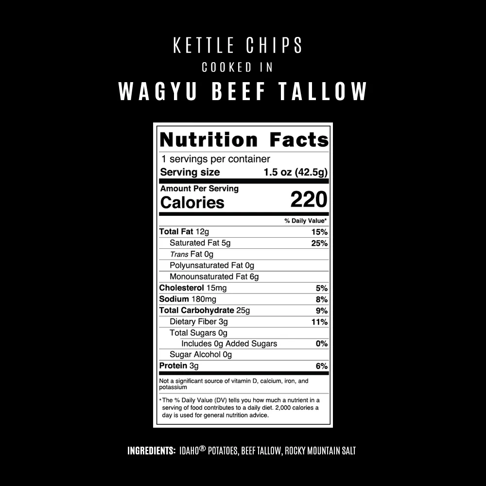 Wagyu Beef Tallow Kettle Chips 1.5 oz Bags - 12 Pack - Image 6
