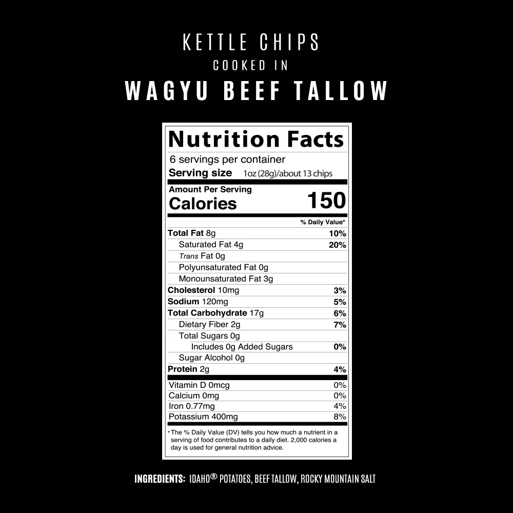 Wagyu Beef Tallow Kettle Chips 6 oz Bags - 5 Pack - Image 6